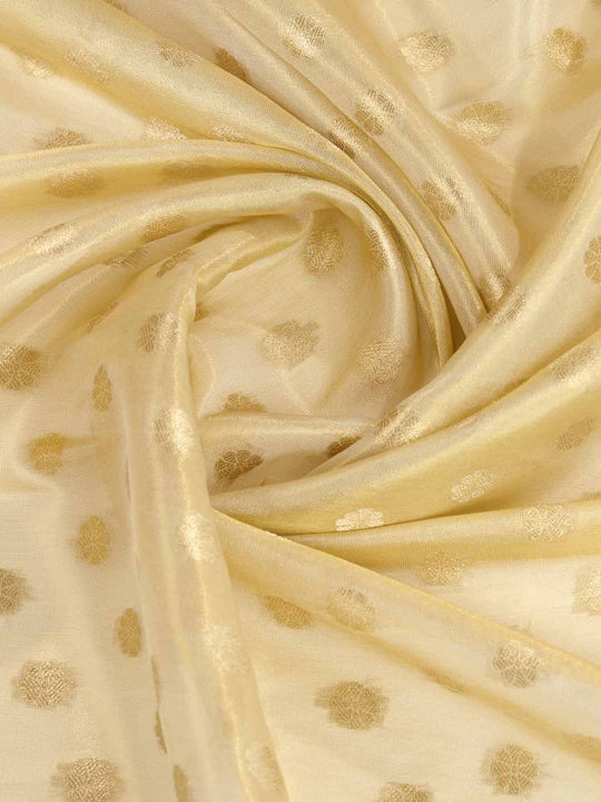 Beige Pure Tissue Silk Banarasi Saree With Brocade Blouse Piece