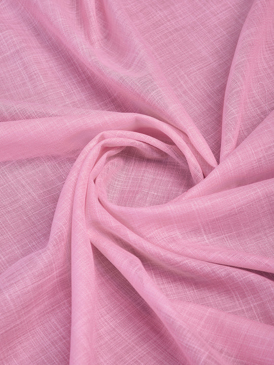 Pink Linen Blend Daily Wear Saree With Blouse Piece