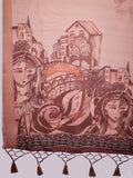 Peach Poly Silk Festival Saree With Blouse Piece