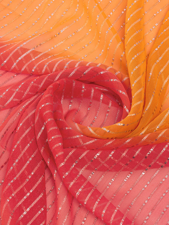 Pink & Yellow Weightless Saree With Blouse Piece