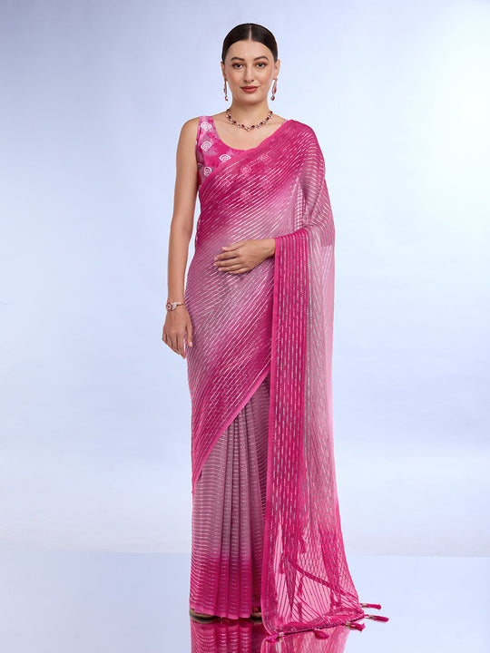 Blue,Green Weightless Saree With Blouse Piece