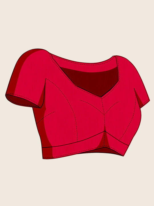 Red Georgette Soft Silk Saree With Blouse Piece