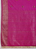 Pink Chinon Soft Silk Saree With Blouse Piece