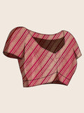 Rosepink Pure Satin Banarasi Saree With Tassels Saree With Blouse Piece