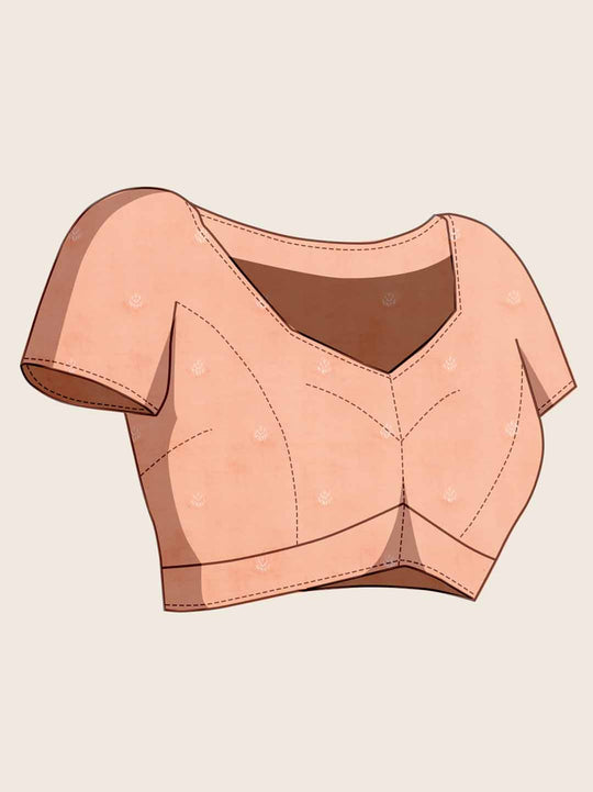 Beige Pure Cotton Lucknowi Woven Banarasi Saree With Ombre Floral Prints