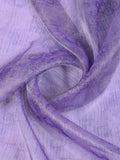 Purple Organza Zari Woven Printed Saree With Hand-Sequence Embellishment Saree With Blouse Piece