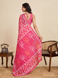 Pink Linen Saree With Jari Border All Over Single Colour Printed Saree With Blouse Piece