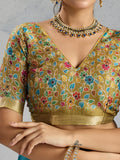 Pure Chiffon Digital Printed Woven Saree With Woven Border And Fancy Tassels