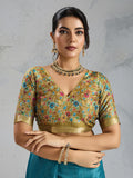 Pure Chiffon Digital Printed Woven Saree With Woven Border And Fancy Tassels