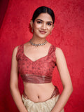 Cream Poly Silk Festival Saree With Blouse Piece
