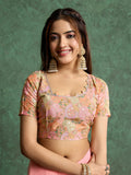 Poly Chiffon Dyed Saree With Heavy Embroidered Blouse Piece