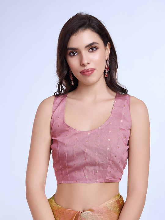 Pink Poly Chiffon Festive Wear Saree With Blouse Piecde