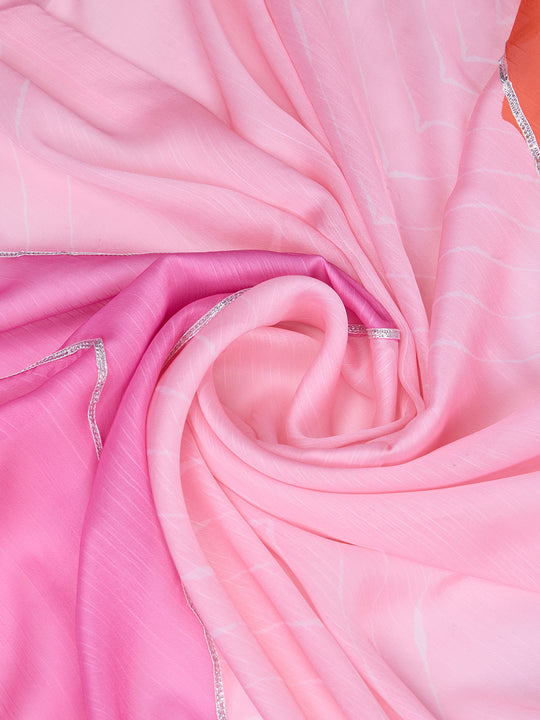 Lavender Poly Chiffon Festival Saree With Blouse Piece