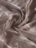 Brown Organza Party Wear Saree With Blouse Piece