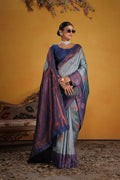 Kanjeevaram Silk Rich Palu With Contrast Blouse Weaving Silk Saree