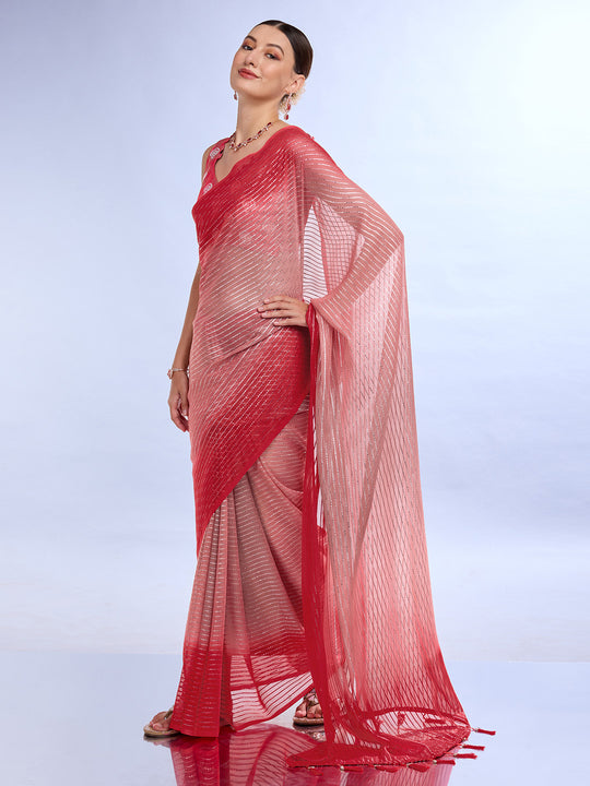 Pink Weightless Saree With Blouse Piece