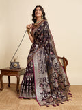 Maroon Soft Silk Sarees Premium Two Tone Satin Fabric With Unique Designs Saree With Blouse Piece
