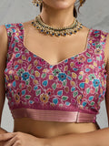 Pure Chiffon Digital Printed Woven Saree With Woven Border And Fancy Tassels