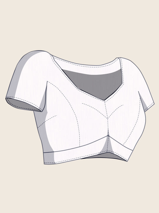 White Georgette Soft Silk Saree With Blouse Piece