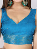 Pure Silk Woven Zari Saree With Jacquard Border And Blouse Piece