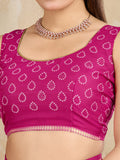 Pure Chiffon Bandhani Printed Saree With Viscose Woven Border And Blouse Piece