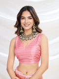 Coral Handloom Silk Festive Wear Saree With Blouse Piece