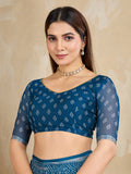 Pure Chiffon Bandhani Printed Saree With Viscose Woven Border And Blouse Piece