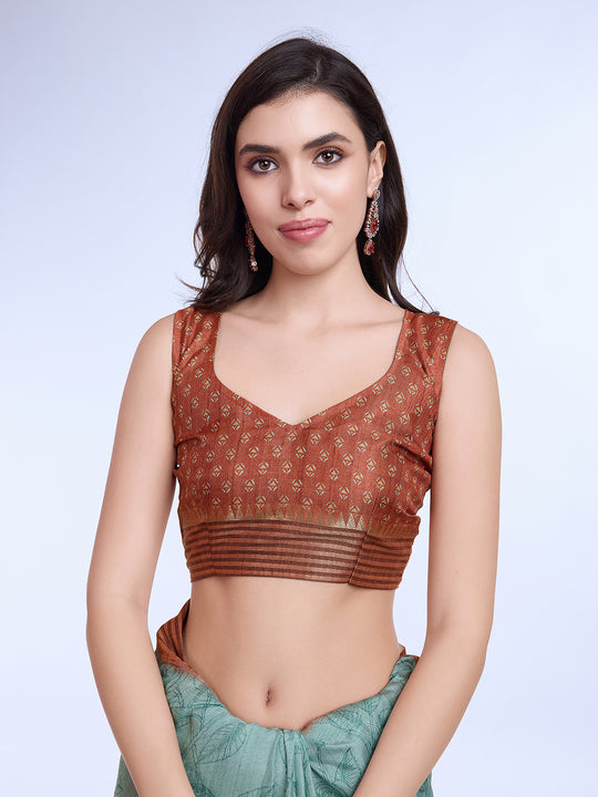 Teal Poly Silk Daily Wear Saree With Blouse Piece