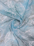 Blue Georgette Saree With Blouse Piece