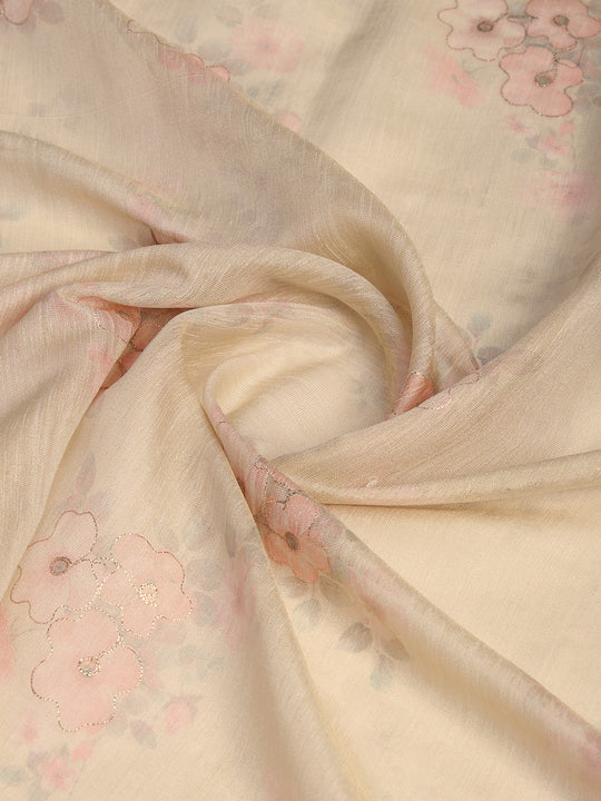 Yellow Tissue Saree With Blouse Piece