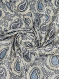 Offwhite Pure Handloom Tussar Woven Pallu Ajrakh Printed With Blouse Piece