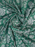 Teal Poly Silk Festival Saree With Blouse Piece