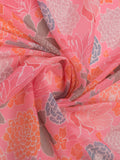 Peach Linen Blend Saree With Blouse Piece
