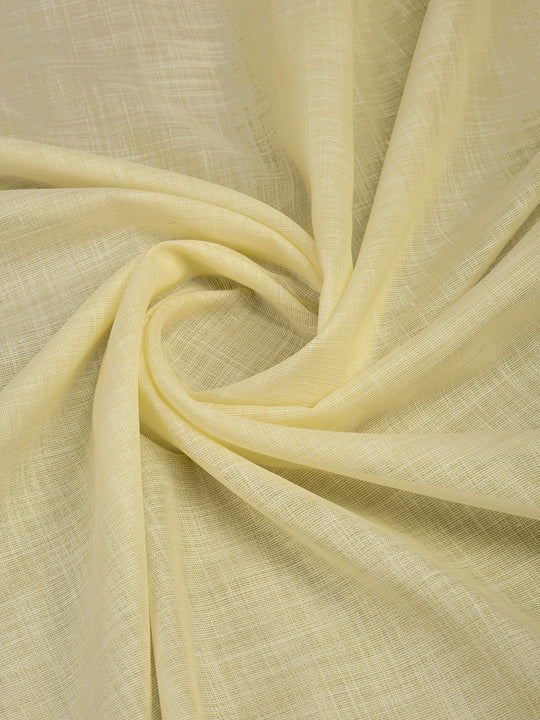 Yellow Linen Blend Daily Wear Saree With Blouse Piece