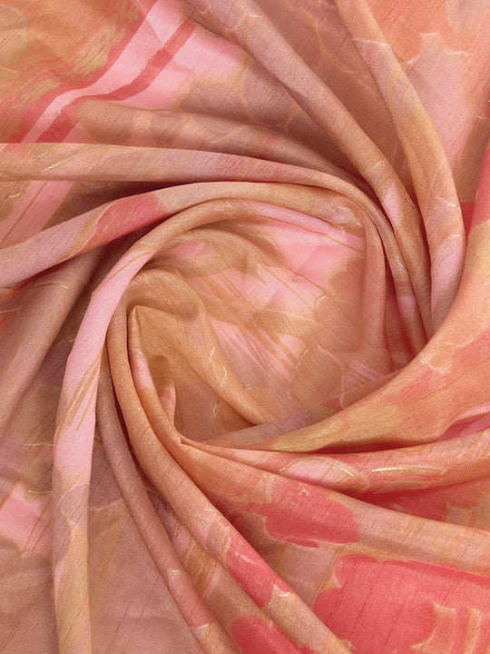 Coral Handloom Silk Festive Wear Saree With Blouse Piece