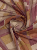 Brown Linen Blend Saree With Blouse Piece