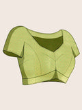 Green Pure Tissue Silk Banarasi Saree With Brocade Blouse Piece
