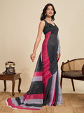 Multicolour Linen Saree With Jari Border All Over Single Colour Printed Saree With Blouse Piece
