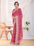 Rani Poly Georgette Festive Wear Saree With Blouse Piece