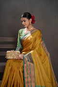Soft Silk Chitt Palu With Contrast Blouse Weaving Saree