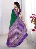 Pure Silk Woven Zari Saree With Jacquard Border And Blouse Piece