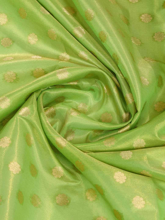 Green Pure Tissue Silk Banarasi Saree With Brocade Blouse Piece