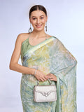 Green Georgette Saree With Blouse Piece