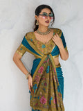 Pure Chiffon Digital Printed Woven Saree With Woven Border And Fancy Tassels