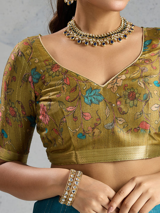 Pure Chiffon Digital Printed Woven Saree With Woven Border And Fancy Tassels