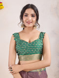 Light Magenta Poly Crepe Festive Wear Saree With Blouse Piece