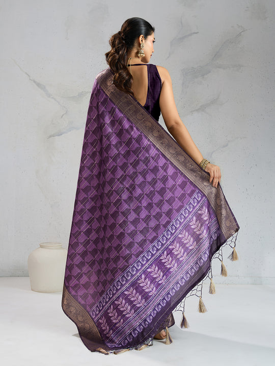 Poly Silk Woven Floral Digital Printed Saree With Woven Jacquard Border And Fancy Tassels