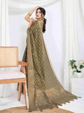 Black Pure Tissue Silk Banarasi Saree With Brocade Blouse Piece