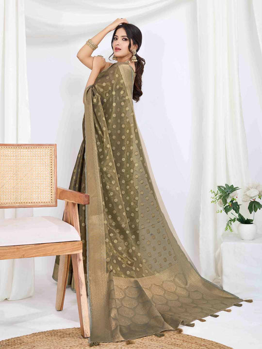 Black Pure Tissue Silk Banarasi Saree With Brocade Blouse Piece