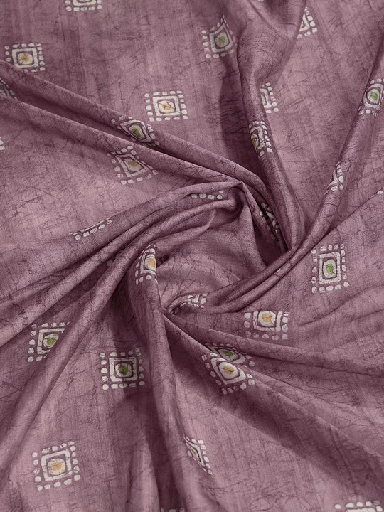 Light Magenta Poly Crepe Festive Wear Saree With Blouse Piece